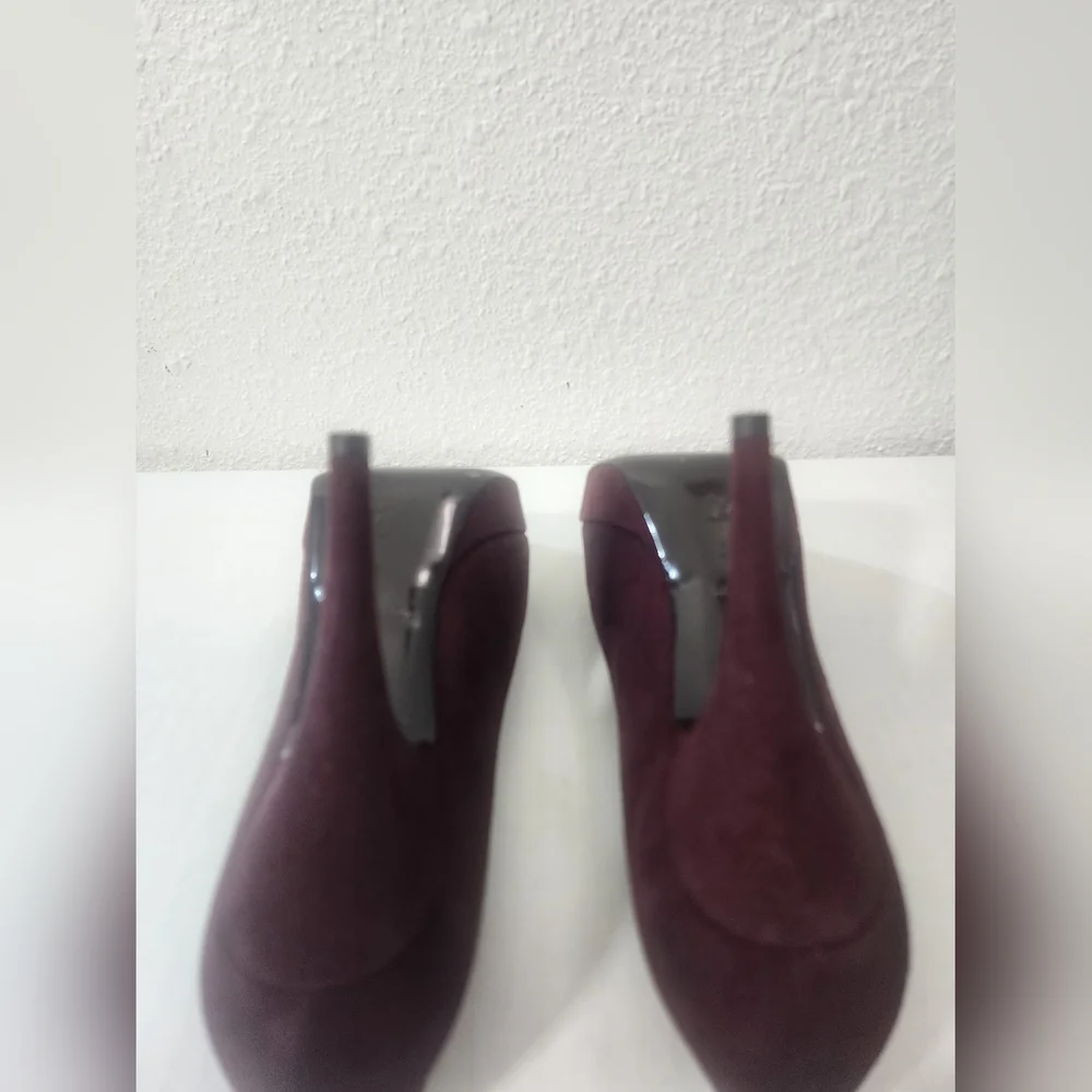 Louis Vuitton Platform Peep Toe Pumps Burgundy Suede Stiletto Heels Size 37